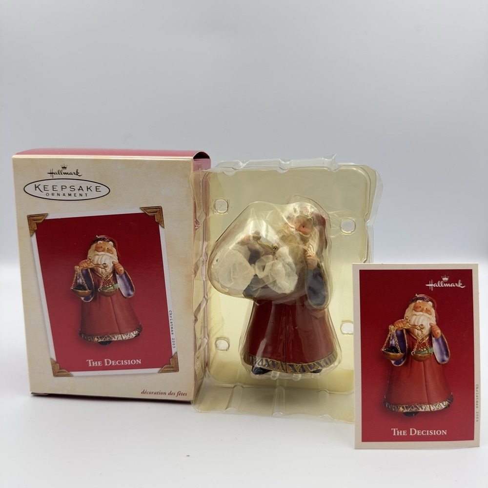 2003 Hallmark Christmas Ornament The Decision Naughty Nice coal scales judge NEW